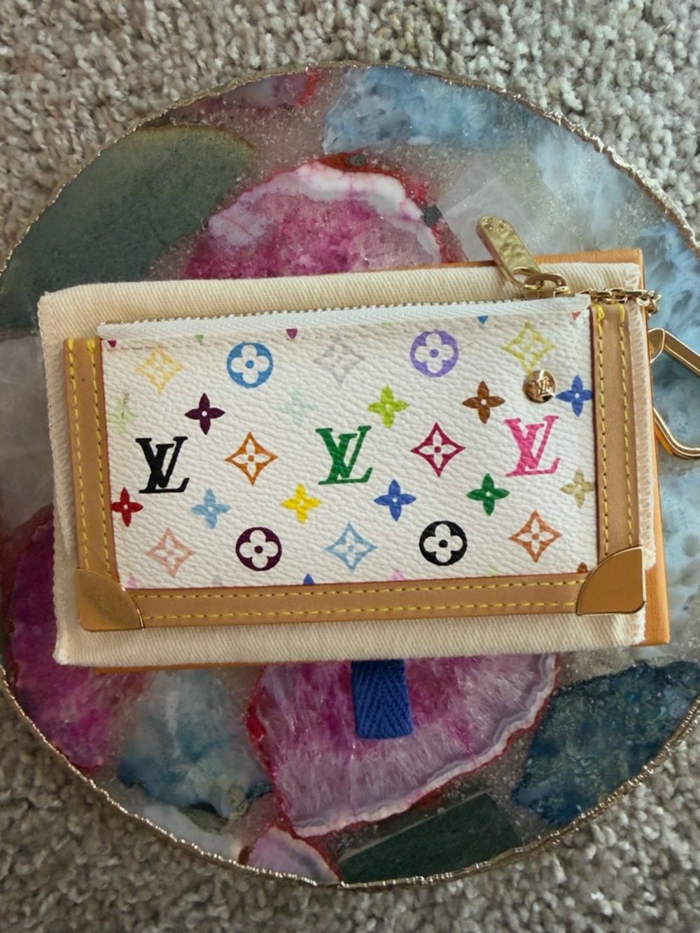 Like New Authentic Louis Vuitton Monogram Murakami Multicolor Key Pouch